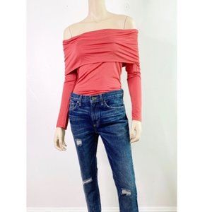Coral Off Shoulder Top
